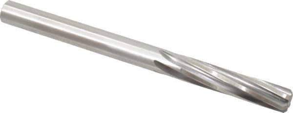 Made in USA - 27/64" High Speed Steel 6 Flute Chucking Reamer - Spiral Flute, 27/64" Straight Shank, 1-3/4" Flute Length, 5-3/8" OAL - Apex Tool & Supply