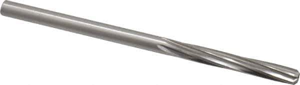 Made in USA - 0.1855" High Speed Steel 6 Flute Chucking Reamer - Spiral Flute, 0.1855" Straight Shank, 1-1/8" Flute Length, 3-1/2" OAL - Apex Tool & Supply