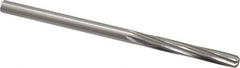 Made in USA - 0.1855" High Speed Steel 6 Flute Chucking Reamer - Spiral Flute, 0.1855" Straight Shank, 1-1/8" Flute Length, 3-1/2" OAL - Apex Tool & Supply