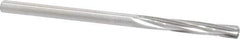 Made in USA - 3/16" High Speed Steel 6 Flute Chucking Reamer - Spiral Flute, 3/16" Straight Shank, 1-1/8" Flute Length, 3-1/2" OAL - Apex Tool & Supply