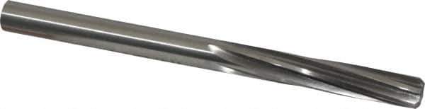 Made in USA - 3/8" High Speed Steel 6 Flute Chucking Reamer - Spiral Flute, 3/8" Straight Shank, 1-3/4" Flute Length, 5" OAL - Apex Tool & Supply