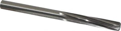 Made in USA - 3/8" High Speed Steel 6 Flute Chucking Reamer - Spiral Flute, 3/8" Straight Shank, 1-3/4" Flute Length, 5" OAL - Apex Tool & Supply