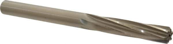 Made in USA - 0.4355" High Speed Steel 6 Flute Chucking Reamer - Spiral Flute, 0.4355" Straight Shank, 1-3/4" Flute Length, 5-1/2" OAL - Apex Tool & Supply