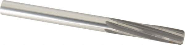 Made in USA - 1/2" High Speed Steel 6 Flute Chucking Reamer - Spiral Flute, 1/2" Straight Shank, 2" Flute Length, 6" OAL - Apex Tool & Supply