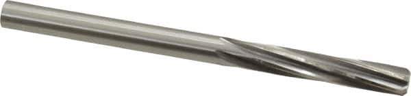 Made in USA - Letter Q High Speed Steel 6 Flute Chucking Reamer - Spiral Flute, 0.332" Straight Shank, 1-1/2" Flute Length, 4-3/4" OAL - Apex Tool & Supply