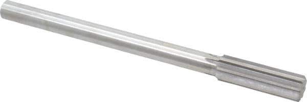 Made in USA - 23/32" Cobalt 8 Flute Chucking Reamer - Straight Flute, 0.5615" Straight Shank, 2-1/4" Flute Length, 9" OAL - Apex Tool & Supply