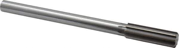 Made in USA - 25/32" Cobalt 8 Flute Chucking Reamer - Straight Flute, 5/8" Straight Shank, 2-1/2" Flute Length, 9-1/2" OAL - Apex Tool & Supply