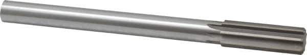 Made in USA - 7/8" Cobalt 8 Flute Chucking Reamer - Straight Flute, 3/4" Straight Shank, 2-5/8" Flute Length, 10" OAL - Apex Tool & Supply