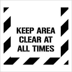 NMC - Keep Area Clear at All Times Stencil - 0.06 Inch Thick, Polyethylene, English - Apex Tool & Supply