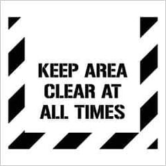 NMC - Keep Area Clear at All Times Stencil - 0.06 Inch Thick, Polyethylene, English - Apex Tool & Supply