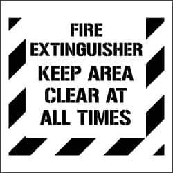 NMC - Fire Extinguisher - Keep Area Clear at All Times Stencil - 0.06 Inch Thick, Polyethylene, English - Apex Tool & Supply
