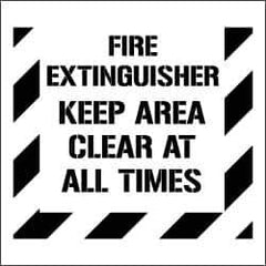 NMC - Fire Extinguisher - Keep Area Clear at All Times Stencil - 0.06 Inch Thick, Polyethylene, English - Apex Tool & Supply