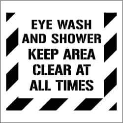 NMC - Eye Wash and Shower - Keep Area Clear at All Times Stencil - 0.06 Inch Thick, Polyethylene, English - Apex Tool & Supply