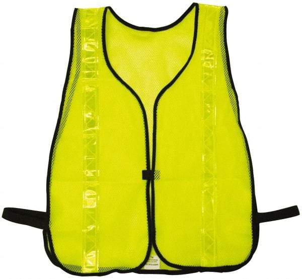 NMC - One Size Fits Most High Visibility Lime Mesh/Solid General Purpose Vest - Hook & Loop Closure, Polyester - Apex Tool & Supply