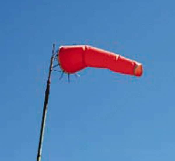 NMC - Vinyl Coated Fabric Wind Sock - 18 Inch Inlet Diameter, 96 Inch Long, Orange - Apex Tool & Supply