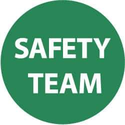 NMC - Safety Team, Hard Hat Label - White on Green, 2" Thick, For Accident Prevention - Apex Tool & Supply