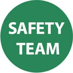 NMC - Safety Team, Hard Hat Label - White on Green, 2" Thick, For Accident Prevention - Apex Tool & Supply