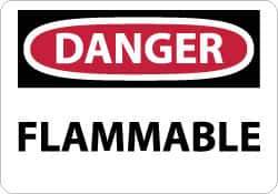 NMC - Danger - Flammable, Aluminum Fire Sign - 10" Wide x 7" High - Apex Tool & Supply