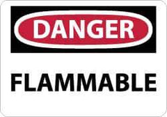 NMC - Danger - Flammable, Aluminum Fire Sign - 10" Wide x 7" High - Apex Tool & Supply