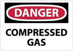 NMC - "Danger - Compressed Gas", 7" Long x 10" Wide, Rigid Plastic Safety Sign - Rectangle, 0.05" Thick, Use for Hazardous Materials - Apex Tool & Supply