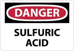 NMC - "Danger - Sulfuric Acid", 10" Long x 14" Wide, Rigid Plastic Safety Sign - Rectangle, 0.05" Thick, Use for Hazardous Materials - Apex Tool & Supply