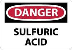 NMC - "Danger - Sulfuric Acid", 10" Long x 14" Wide, Rigid Plastic Safety Sign - Rectangle, 0.05" Thick, Use for Hazardous Materials - Apex Tool & Supply
