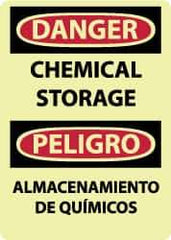 NMC - "Danger - Chemical Storage", 14" Long x 10" Wide, Rigid Plastic Safety Sign - Rectangle, 0.05" Thick, Use for Hazardous Materials - Apex Tool & Supply