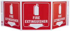 NMC - Fire Extinguisher, Rigid Plastic Fire Sign - 20" Wide x 7-1/2" High - Apex Tool & Supply