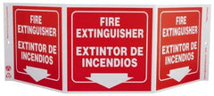 NMC - Fire Extinguisher, Rigid Plastic Fire Sign - 20" Wide x 7-1/2" High, English/Spanish - Apex Tool & Supply