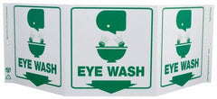 NMC - "Eye Wash", 7-1/2" Long x 20" Wide, Rigid Plastic Safety Sign - Rectangle, 0.01" Thick, Use for First Aid - Apex Tool & Supply