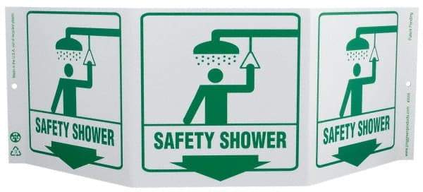 NMC - "Safety Shower", 7-1/2" Long x 20" Wide, Rigid Plastic Safety Sign - Rectangle, 0.01" Thick, Use for First Aid - Apex Tool & Supply
