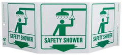 NMC - "Safety Shower", 7-1/2" Long x 20" Wide, Rigid Plastic Safety Sign - Rectangle, 0.01" Thick, Use for First Aid - Apex Tool & Supply