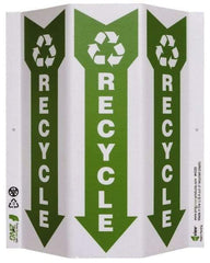 NMC - "Recycle", 12" Long x 9" Wide, Rigid Plastic Safety Sign - Rectangle, 0.01" Thick, Use for Restroom, Janitorial & Housekeeping - Apex Tool & Supply
