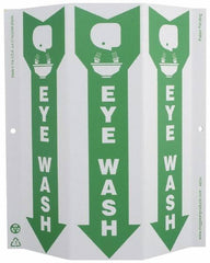 NMC - "Eye Wash", 12" Long x 9" Wide, Rigid Plastic Safety Sign - Rectangle, 0.01" Thick, Use for First Aid - Apex Tool & Supply