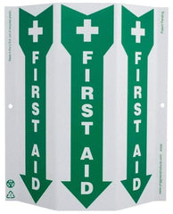 NMC - "First Aid", 12" Long x 9" Wide, Rigid Plastic Safety Sign - Rectangle, 0.01" Thick, Use for First Aid - Apex Tool & Supply