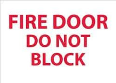 NMC - Fire Door - Do Not Block, Aluminum Fire Sign - 10" Wide x 7" High - Apex Tool & Supply