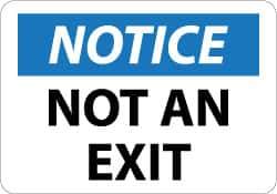 NMC - Notice - Not An Exit, Aluminum Exit Sign - 14" Wide x 10" High - Apex Tool & Supply