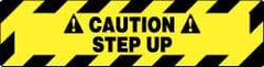NMC - Caution - Step Up, Anti-Skid Pressure-Sensitive Vinyl Floor Sign - Rectangle, Black on Yellow, Adhesive Backed, For Accident Prevention - Apex Tool & Supply