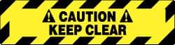 NMC - Caution - Keep Clear, Anti-Skid Pressure-Sensitive Vinyl Floor Sign - Rectangle, Black on Yellow, Adhesive Backed, For Accident Prevention - Apex Tool & Supply