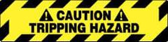 NMC - Caution - Tripping Hazard, Anti-Skid Pressure-Sensitive Vinyl Floor Sign - Rectangle, Black on Yellow, Adhesive Backed, For Accident Prevention - Apex Tool & Supply