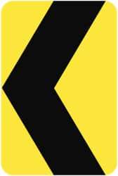 NMC - "Chevron", 18" Wide x 24" High, Aluminum Traffic Control Signs - 0.08" Thick, Black on Yellow, Engineer Grade Reflectivity, Rectangle, Post Mount - Apex Tool & Supply