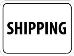 NMC - "Shipping", 24" Wide x 18" High, Aluminum Parking Lot Traffic Signs - 0.08" Thick, Black on White, Engineer Grade Reflectivity, Rectangle, Post Mount - Apex Tool & Supply