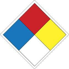 NMC - Hazardous Materials Label - Legend: Hazard Material System, English, Blue, Red, Yellow, Black & White, 4" Long x 4" High, Sign Muscle Finish - Apex Tool & Supply