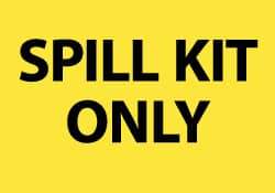 NMC - Hazardous Materials Label - Legend: Spill Kit Only, English, Black & Yellow, 5" Long x 3" High, Sign Muscle Finish - Apex Tool & Supply