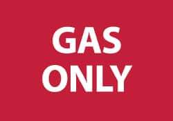 NMC - Hazardous Materials Label - Legend: Gas Only, English, White & Red, 5" Long x 3" High, Sign Muscle Finish - Apex Tool & Supply