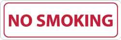 NMC - Smoking Regulations Label - Legend: No Smoking, English, Red on White, 12" Long x 4" High, Sign Muscle Finish - Apex Tool & Supply