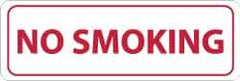 NMC - Smoking Regulations Label - Legend: No Smoking, English, Red on White, 12" Long x 4" High, Sign Muscle Finish - Apex Tool & Supply