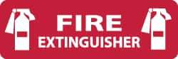 NMC - Fire Extinguisher, Pressure Sensitive Vinyl Fire Sign - 12" Wide x 4" High - Apex Tool & Supply