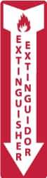 NMC - Extinguisher, Pressure Sensitive Vinyl Fire Sign - 4" Wide x 12" High, English/Spanish - Apex Tool & Supply
