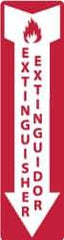 NMC - Extinguisher, Pressure Sensitive Vinyl Fire Sign - 4" Wide x 12" High, English/Spanish - Apex Tool & Supply